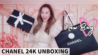 CHANEL 24K BAG UNBOXING 🤩 FALL WINTER 2024  NEW SIZE amp WHAT FITS  LUXURY TRY ON HAUL 💖 LINDIESS [upl. by Griffy297]