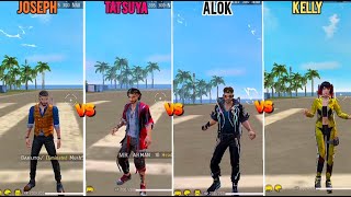 JOSEPH VS TATSUYA VS ALOK VS KELLY SPEED ABILITY TEST FREE FIRE  freefire [upl. by Garnes]