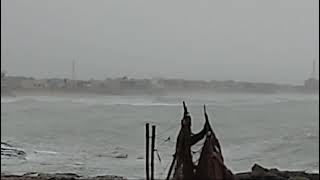 Strong monsoonal waves in Arabian sea sandspit beach Karachi [upl. by Thordis]