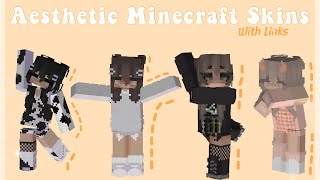 Aesthetic Minecraft Hd SkinsWith Links in the descriptionMinecraft Bedrock [upl. by Arrekahs]