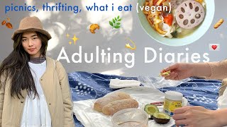 BILINGUAL VLOG 🍄 montréal picnics thrifting what i eat in day vegan  ADULTING DIARIES [upl. by Axel478]