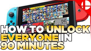 UNDER 90 MINUTES Fastest Way to Unlock Characters in Smash Ultimate  Works on 20 [upl. by Aerdnael]