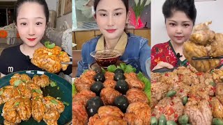 Chinese Food Mukbang Eating Show  Challenge To Eat Pork Brain Spicy Pig Brain 39 [upl. by Hgielyk]