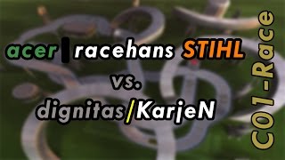 C01 Race  Comparison racehans vs KarjeN  Trackmania Nations Forever [upl. by Moretta542]