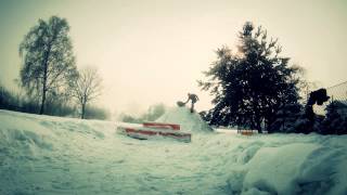 GOPRO winter snow skimboard 2013  south village [upl. by Ahseinod]