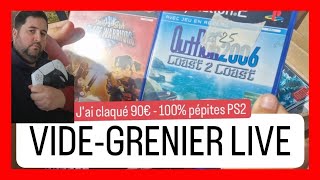 70 VIDE GRENIER LIVE  JE CLAQUE 90€ POUR DES PEPITES PS2 [upl. by Tterrej]