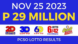 Lotto Result November 25 2023 9pm Complete Details [upl. by Akinwahs]