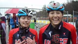 Emma Swartz amp Laurel Rathbun at the 2016 Cyclocross World Championships [upl. by Cherry]