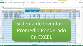 Aprende hacer un Sistema de Inventario Promedio Ponderado en EXCEL [upl. by Kinson]