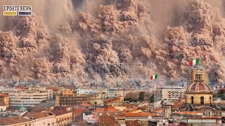 🚨Horrible today Live footage Ash cover sun in city sicily  After 2nd erupts etna volcano in Italy [upl. by Yelsew]