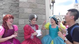 Singing with Anastasia and Drizella at Magic Kingdom WDW [upl. by Otecina]