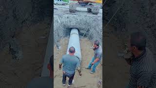 Cement pipe laying process Good tools and machinery make work easy [upl. by Scherle]