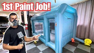 Painting The BMW 535i E60 Using An Inflatable Paint Booth [upl. by Nauqal]