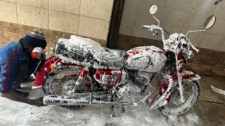 Motorcycle service time honda cd200 roadmaster full wash video [upl. by Damour409]