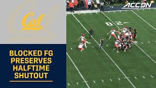 Cal Blocks A Field Goal To Preserve Halftime Shutout [upl. by Xela]