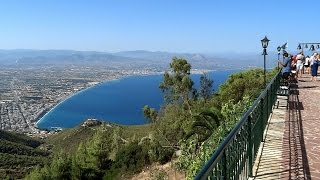 Loutraki and Corinth view from the Monastery St Patapios [upl. by Hgieliak]