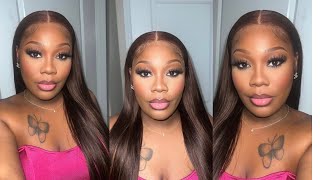 FLAWLESS BEAUTIFUL CHOCOLATE BROWN WIG FT Hermosa hair [upl. by Breanne818]