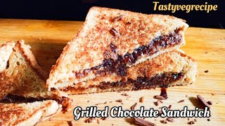 Grilled chocolate sandwich  Kids special quick easy and tasty chocolate recipe  Desserts  Sweets [upl. by Alyahc]