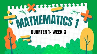 MATHEMATICS 1 QUARTER 1 WEEK 3 MATATAG CURRICULUM [upl. by Aikrehs284]