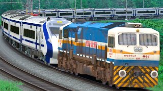 WDP4D RESCUE VANDE BHARAT EXPRESS TRAIN  BUMPY RAILROAD CROSSING  TRAIN SIMULATOR  NTG GAMING [upl. by Keare]