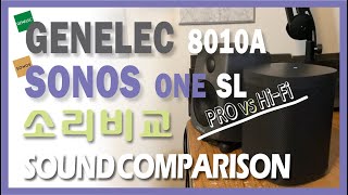 GENELEC 8010A  Sonos One SL  Sound Comparison  음질비교  제넬릭  소노스  모니터링 스피커  HiFi Speaker  소리비교 [upl. by Etom]