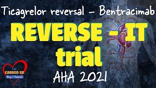 REVERSE  IT Trial Bentracimab for Ticagrelor reversal AHA 2021 [upl. by Plafker]