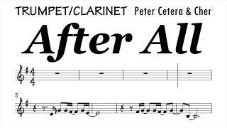 AFTER ALL easier key Trumpet Clarinet Sheet Music Backing Track Play Along Partitura [upl. by Alanna]