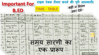 How to Prepare Time Table of a School  BEd Assignment for All University [upl. by Dare]