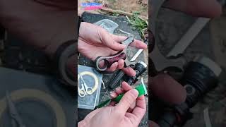 How to install rubber bands to slingshot quickly hunting slingshot huntingchannel diy shorts [upl. by Anatlus370]