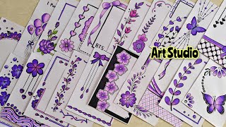 50 PURPLE BORDER DESIGNSPROJECT WORK DESIGNSA4 SHEETFILEFRONT PAGE DESIGN FOR SCHOOL PROJECTS [upl. by Ecerehs638]