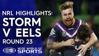 NRL Highlights Melbourne Storm v Parramatta Eels  Round 23 [upl. by Ambrosine563]