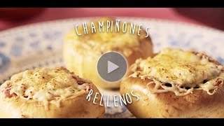 Receta champiñones rellenos con queso [upl. by Alekram4]