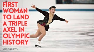 First woman to land a TRIPLE AXEL in OLYMPICS History Midori Ito [upl. by Merla]