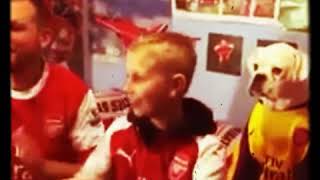 Aubameyang new arsenal song 😍Arsenal fans aubameyang chants cute dog reaction [upl. by Irep]