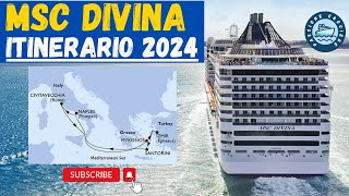 MSC DIVINA Itinerario 2024 Mediterraneo Orientale con Mykonos e Santorini [upl. by Nitin]