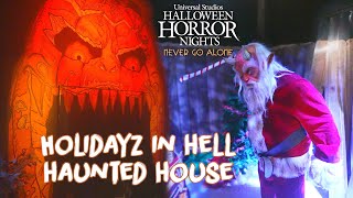 Holidayz In Hell Haunted House Walkthrough  Halloween Horror Nights Hollywood 2023 [upl. by Deehsar]