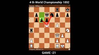 GAME  21 4 th World Championship 1892 Steinitz  Chigorin [upl. by Ordnassela]