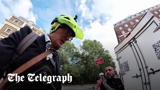 Jeremy Vine films his own bicycle being crushed by lorry taking wrong turn [upl. by Sitruc]