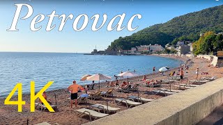 Petrovac Montenegro 🇲🇪 October Walk ☀️ 2023 4K 60fps Walking Tour  with Captions [upl. by Dlorad542]