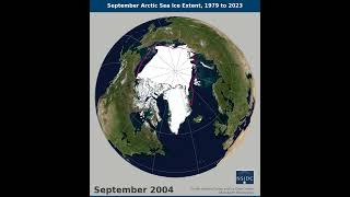 September Arctic Sea Ice Extent 1979 to 2023 [upl. by Allbee83]