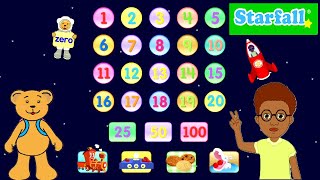 Preschool Learning Activity  Starfall Numbers 1 to 100 [upl. by Walter]