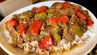 Homemade Beef Pepper Steak stir fry [upl. by Frissell865]