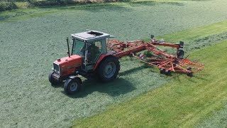 Raking silage MF amp Kuhn [upl. by Wake155]