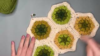 Tutorial Throw a Temperature  Hexagon Temperaturdecke von Eddna häkeln [upl. by Nomrah]