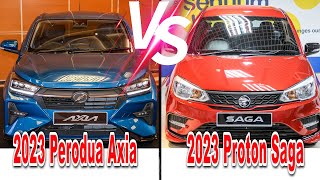 2023 Perodua Axia vs Proton Saga [upl. by Ellehcir]