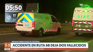 Accidente en Ruta 68 deja dos fallecidos [upl. by Ahsiadal]