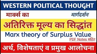 Theory of Surplus Value। मार्क्स का अतिरिक्त मूल्य का सिद्धांत। marx marxisttheory margdarshan [upl. by Joash]