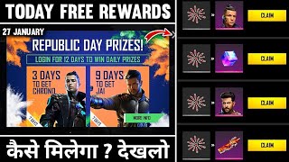 FREE FIRE NEW EVENT  FREE FIRE TODAY FREE REWARDS  REPUBLIC DAY FREE REWARDS [upl. by Odo]