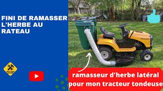 Ramasseur latéral dherbe fait maison pour tracto tondeuse [upl. by Odnomyar]