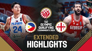 Philippines 🇵🇭 vs Georgia 🇬🇪  Extended Highlights  FIBA OQT 2024 Latvia [upl. by Frankhouse]